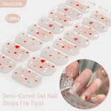 Gradient Auroras Semi Cured Gel Nail Strips Sparkly Shinning DIY Gel Polish Stickers for Nails Works with UV/LED Nail Lamps