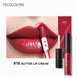 Butter Lip Cream Liquid Lipstick, Non-Sticky, Moisturizing High Pigment For Nude Red Sexy Lip Makeup Cosmetic