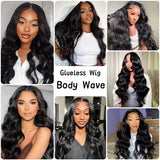 210 Density Glueless Wigs Human Hair Body Wave Lace Front Wigs Human Hair Pre Plucked 4x4 HD Lace Frontal Wigs