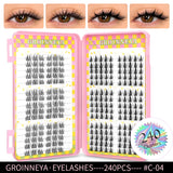 GROINNEYA Eyelashes Clusters 320 pcs Natural Eyelash extension Cluster Lashes Volume Mixed Tray Lashes Cluster Natural Lashes