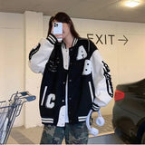 Y2K Oversized Lamb-Wool Bomber Jacket Women