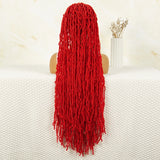 Red Box Braids Full Lace Wig | 36 Inches | Crochet Braids | Knotless | Kanekalon
