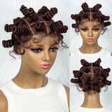 Knotless Braids Wig with Twist Buns | Full Lace African Braiding Hair