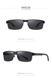 BARCUR Sunglasses Men’s Original Rectangle Fashionable Business Sunglasses – Polarized UV400 Protection for Driving Hiking Sports and Casual Wear – Trendy Fashion Shades Oculos De Sol with Anti-Reflective TAC Lenses