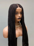 Ready-to-Ship 28" Center Part Box Braids Wig | 13x4 Lace Front | Middle Part | Kanekalon