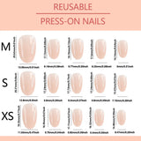 150Pcs Gradient Nude Short Almond Fake Nails XS/S/M Size Glossy Full Cover Press On Nail for Women Daily Wear False Fingertips
