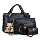 Three Strap Soft PU Shoulder Bag | Letter Detail Satchel