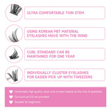 DIY Lashes Extension Kit Eyelashes 40D 8-16mm 240PCS Clusters Lash Bond and Seal Makeup Tools for Gluing  Lashes Gluing Glue