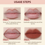QIBEST Matte Nude Lipstick Pen Long Lasting Lipliner Lip Pencil Waterproof Lip Liner Contour Sexy Red Lip Makeup Set For Women