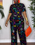 Short Sleeve 2 Piece Women Sets 2025 Spring Summer Matching Sets Stripe Print Two Pieces Sets Top Pants Suits Outfits Clothing