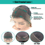 200 Density Blonde Highlight Short Bob Wig | 13x4 Lace Frontal Pixie Cut | Brazilian Remy Hair