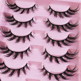 MIOFIA New 5 Pairs Fake Lashes D Curl Fluffy Soft Volume Eyelash Extensions Natural Look 3D Faux Mink False Eyelashes Makeup