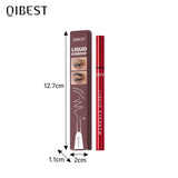 QIBEST 2 Fork Tip Liquid Eyebrow Pencil Eyeliner Lower Eyelash Pen Makeup Waterproof Lasting Quick Drying Ultra-fine Brows Pen