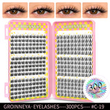 GROINNEYA Eyelashes Clusters 320 pcs Natural Eyelash extension Cluster Lashes Volume Mixed Tray Lashes Cluster Natural Lashes