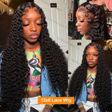13x4 13x6 HD Transparent Lace Deep Wave Frontal Wig 40 Inch Jerrly Curly Lace Front HumanHair Wig For Deep Curly Water Wave Wig