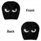 Personalized, funny, and fun car interior universal head cover, black and white head cover, car headrest, seat head cover