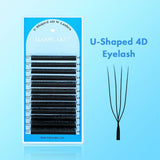 MASSCAKU U-shaped 3D 4D 5D Eyelash Extensions C D Curl U Shaped W Bloom Premade Fans Volume Lashes Natural Mink False Eyelashes