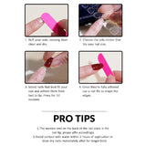 24PCS/1BOX  Dark Wind Gradient Long White Bow Nail Patch Fake Nails