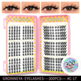 GROINNEYA Eyelashes Clusters 320 pcs Natural Eyelash extension Cluster Lashes Volume Mixed Tray Lashes Cluster Natural Lashes