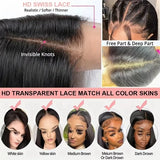 Human Hair Brazilian 4x4 Glueless Put on and go Wig 36 38 40 Inch 13x4 13x6 HD Transparent Bone Straight Lace Frontal Wigs