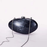 Oval Marble Beige Shell Acrylic Luxury Elegant Lady Evening Bag | Cute Handbag & Wedding Girl Female Mini Purse