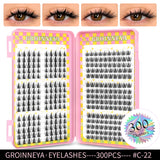 GROINNEYA Eyelashes Clusters 320 pcs Natural Eyelash extension Cluster Lashes Volume Mixed Tray Lashes Cluster Natural Lashes