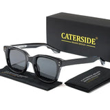 CATERSIDE Retro Square Sunglasses Men Large Frame Design Core Insert Temple Women's Sun Glasses High-Quality Travel Party UV400