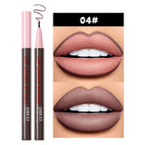 QIBEST 1PC Matte Liquid Lipliner Pencil Waterproof Plumping Stain Lipstick Natural Lip Liner Outline Lips Contour Pen Makeup