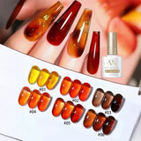 MIANEL 10ML Brown Amber Series Jelly Gel Nail Polish 2026 New Popular Ice Clear Caramel Nail Polish Black Nails 1-6pcs