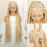 36" Big Knotless Box Braided Full Lace Wig | Cornrow Braiding Wig | Baby Hair | Synthetic Braids | For Women