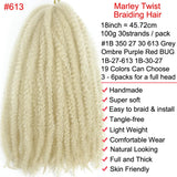 18" Marley Twist Braiding Hair | Crochet Braids | Afro Twist Kinky Hair Extensions | Ombre Colors | 30 Strands/Pack