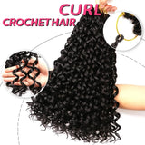 Beach Curl Crochet Hair | Bohemian Deep Wave Braids | 18 Strands per Pack