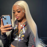40Inch Straight Blonde 613 Blonde Human Hair Lace Frontal Wig 13x6 Transparent Blonde Lace Front Wigs Pre Plucked Human Hair Wig