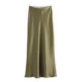 Refined Silk Midi Skirt
