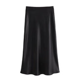 Refined Silk Midi Skirt