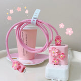 For iPhone Cute Charger Cable Protector Cover For iPhone 16 15 14 13 Pro Max 18W 20W Charger Head Case Cable Cord Winder Protect