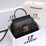 Women's Handbag New Autumn & Winter | High-End Light Luxury Diamond Grid Small Square Bag (Shoulder & Crossbody)
