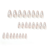 24 fake nails, fashionable wearable nails, ladies press nails, including 1 nail glue and 1 nail file