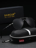 BARCUR Sunglasses Retro Chic Men Fashion Oversized Pilot Style Sunglasses with Mirrored TAC Lenses Durable Stainless Steel Frame for Hiking Outdoor Sports and Sun Protection for Summer