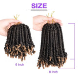 Bob Spring Twist Crochet Hair | Pre-Twisted Passion Twists | Pre-Looped Braids | 6-8 Inch | 20 Strands/Pack