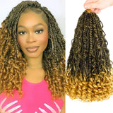 12 Inch Goddess Boho Box Braids Crochet Hair | Pre-Looped with Curl Ends