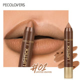 Velvet Lip Liner Crayon, Matte Tapered Gradient Lipstick Pen, Waterproof Non-Sticky Contouring Lip Makeup, Mixed Color System