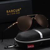 BARCUR Sunglasses Retro Chic Men Fashion Oversized Pilot Style Sunglasses with Mirrored TAC Lenses Durable Stainless Steel Frame for Hiking Outdoor Sports and Sun Protection for Summer