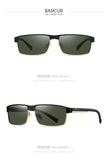 BARCUR Sunglasses Men’s Original Rectangle Fashionable Business Sunglasses – Polarized UV400 Protection for Driving Hiking Sports and Casual Wear – Trendy Fashion Shades Oculos De Sol with Anti-Reflective TAC Lenses
