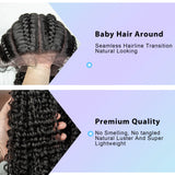 22" Box Braids Full Lace Wig | Two Curly Ponytails | Baby Hair | Synthetic Braided Wig