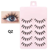 DINGSEN 5 Pairs Manga Lashes Eyes Lashes Soft Natural Long Eyelashes Fake Lashes Anime Wispy Strip False Eyelashes Makeup