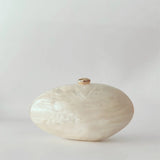 Oval Marble Beige Shell Acrylic Luxury Elegant Lady Evening Bag | Cute Handbag & Wedding Girl Female Mini Purse