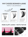Lash Clusters Kit Fluffy Individual Lashes C Curl Cluster Eyelash Extensions 10-18mm DIY Lash Extension Kit Lash Bond and Seal