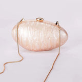 Oval Marble Beige Shell Acrylic Luxury Elegant Lady Evening Bag | Cute Handbag & Wedding Girl Female Mini Purse