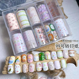 10Rolls Plaid Thousand-Bird Bow  Stars Nail Foils Transfer Paper  Nail Art Stickers  Manicure Set Decal  Nails Decoration